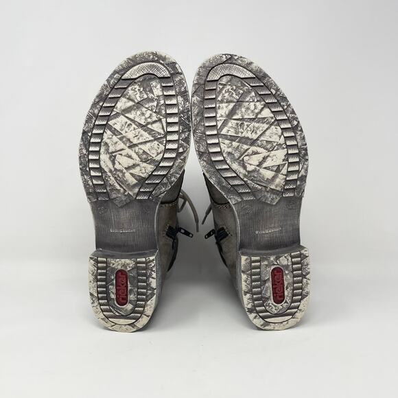 Rieker Payton 27 Ankle Boot Womens EU 40 / US 9-9.5 Gray Brown Leather Lace Up‎ - Picture 6 of 9